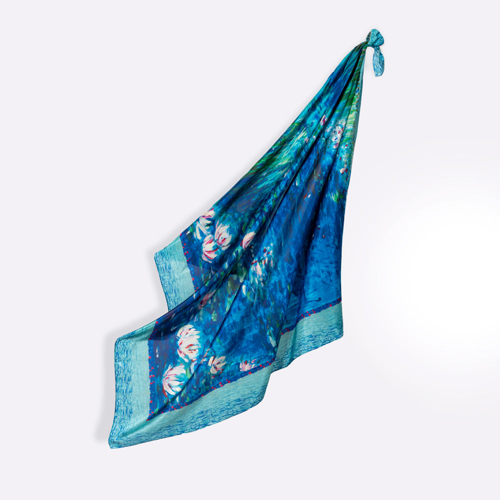 Petrusse Carré de Soie - NYMPHEAS de Claude Monet | FOULARD 100% soie