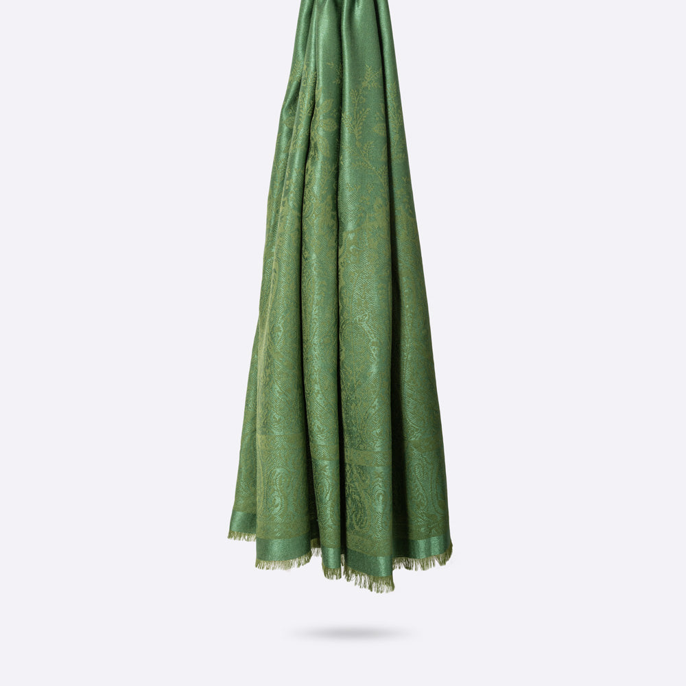Écharpe En Laine Et Soie Petrusse Palma Vert Foret | L’Essential