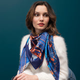 Carré En Soie 105 Petrusse Paris  Marine | Foulard Made In France