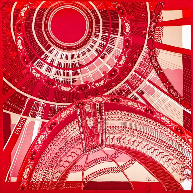 Carré En Soie 105 Petrusse Paris  Rouge | Foulard Made In France