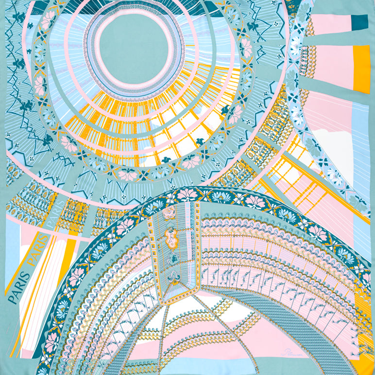 Carré en soie 105 PETRUSSE PARIS  PASTEL | Foulard made in France