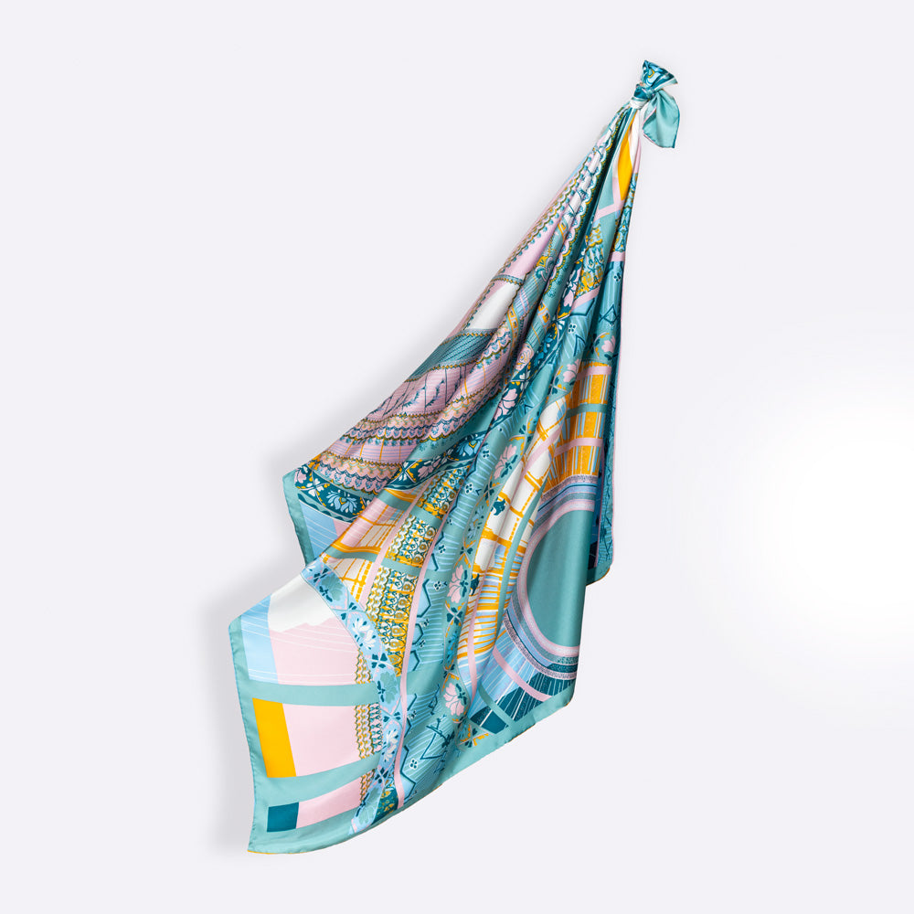 Carré en soie 105 PETRUSSE PARIS  PASTEL | Foulard made in France
