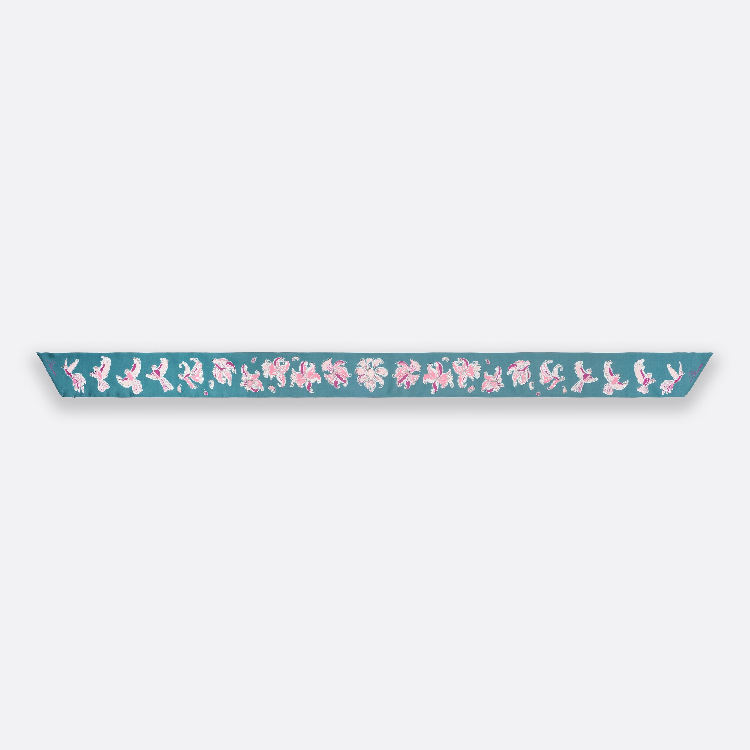 Foulard Femme Petrusse Diane Emeraude  - Ruban En Soie