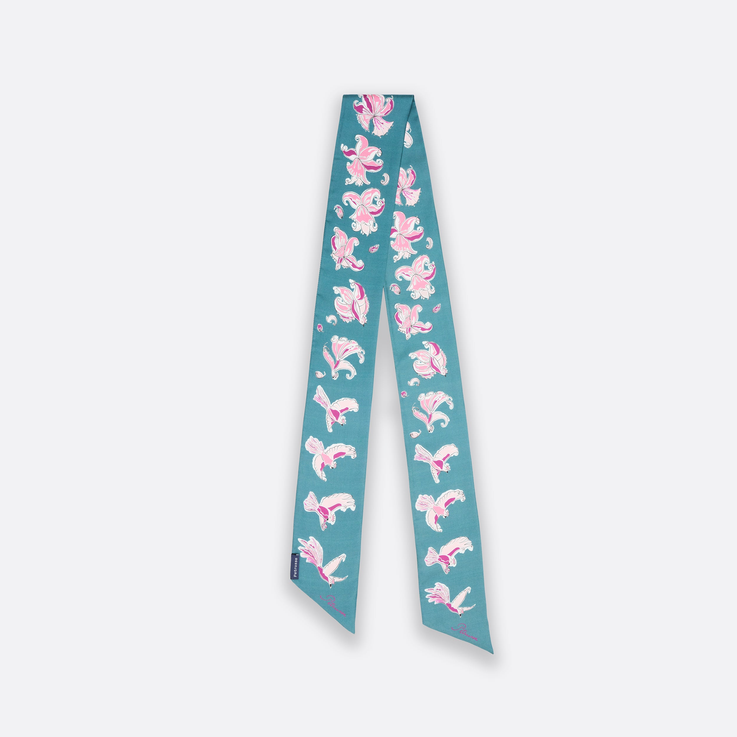 Foulard Femme Petrusse Diane Emeraude  - Ruban En Soie