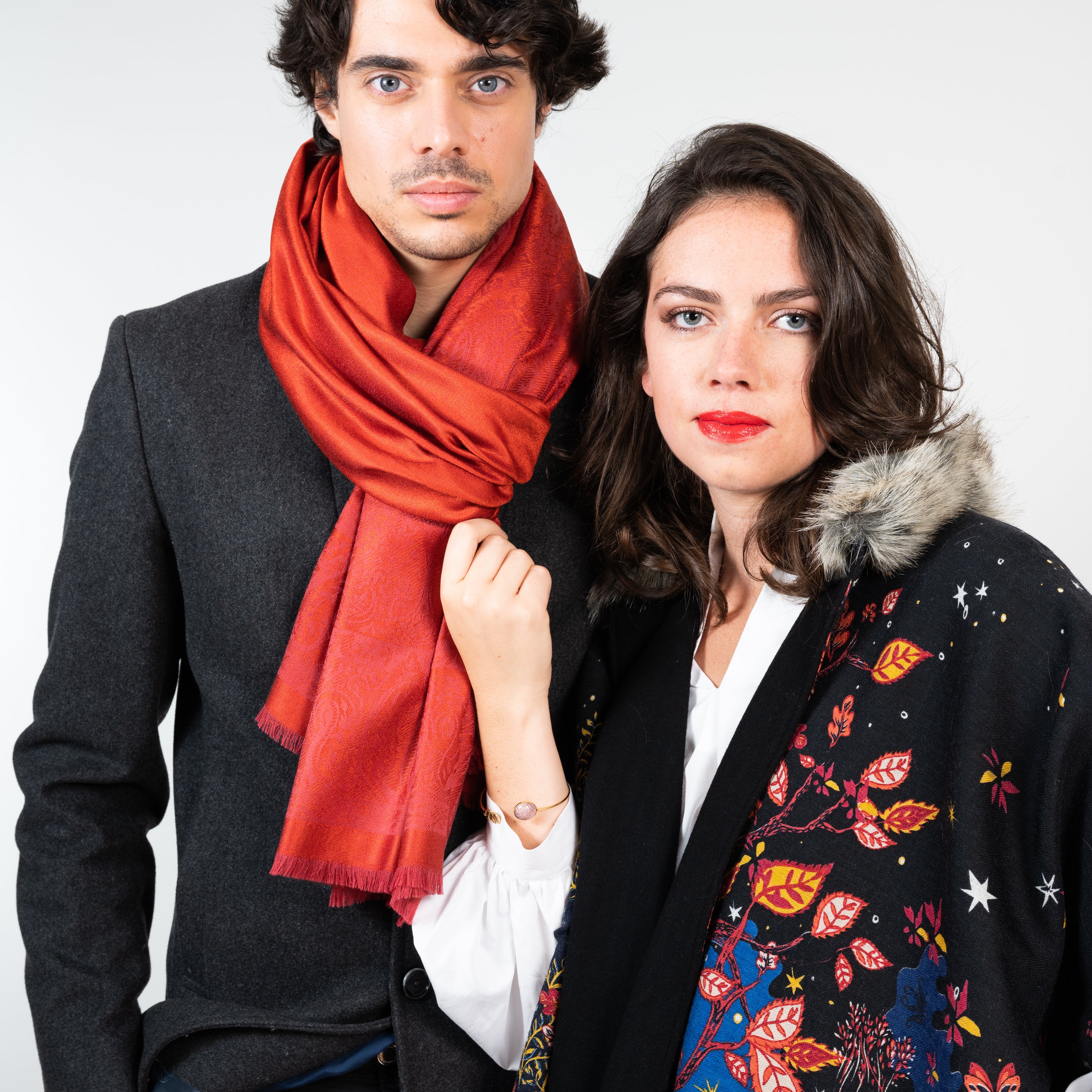 Écharpe En Laine Et Soie Petrusse Palma Vermillon |  L’Essential