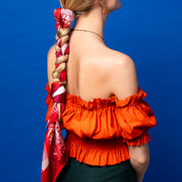 Carré en soie 105 PETRUSSE PARIS  ROUGE | Foulard made in France