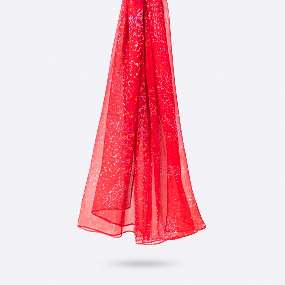 Maison Petrusse, Made In France, Etole Femme Celia Rouge 100% soie - Women silk stole