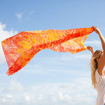 Petrusse Grand Carré En Coton Eva Orangeade - Made In France