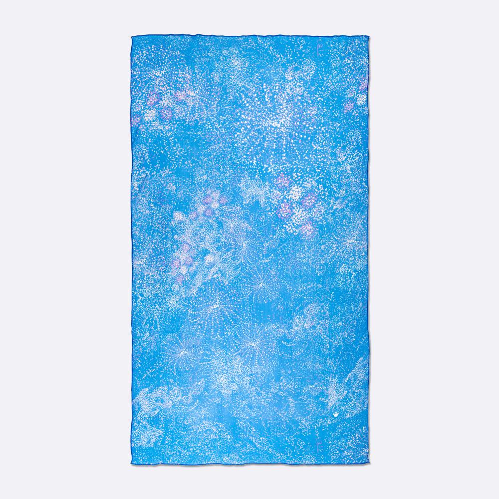 Maison Petrusse, Made In France, Etole Femme Celia Bleu 100% soie Women stole 100% silk