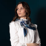 Carré En Soie 90X90 Petrusse Eve Emeraude | Foulard En Toile De Jouy 