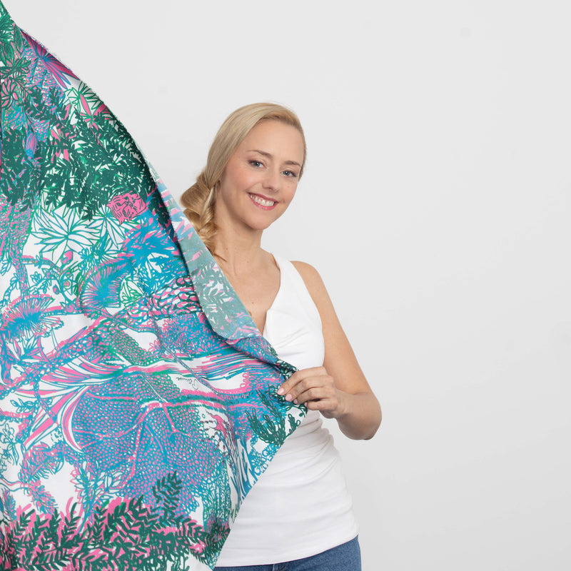 Carré en Soie 90x90 PETRUSSE EVE COCKTAIL | Foulard en Toile de Jouy 