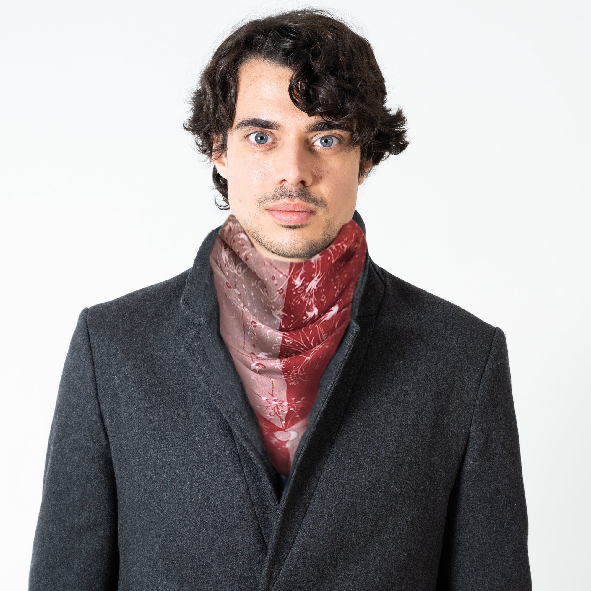  CARRE EN CACHEMIRE PETRUSSE HOMME - ZENITH ROUGE