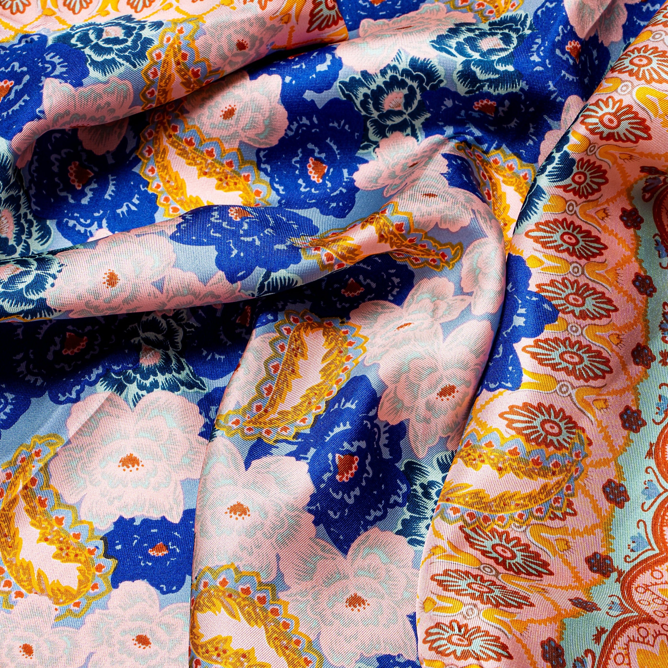Carré En Soie Petrusse Boheme Terre Bleue | Foulard Pour Femme Et Homme